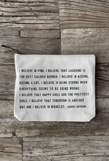 Sugarboo Sugarboo I Believe In Pink Canvas Zip Bag 8.5x7.5 AC141