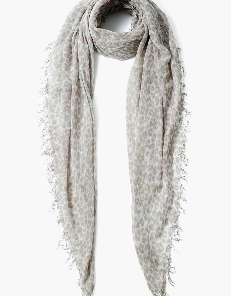 Chan Luu Chan Luu Cashmere and Silk Scarf White Leopard
