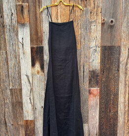 Isabella V Isabella V Flora Linen Maxi Dress Black