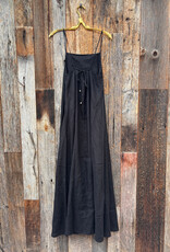 Isabella V Isabella V Flora Linen Maxi Dress Black