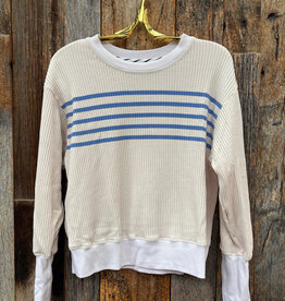 Sundry Oversized Popover W/ Stripes Oyster