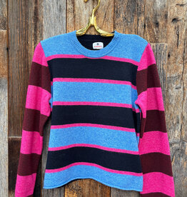Sundry Colorblock Stripe Pullover Sweater Blue