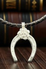 Ashton Handcrafted Jewelry Ashton SS Horseshoe w/ Flower Necklace
