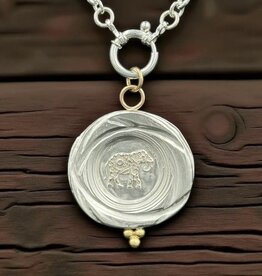 Ashton Handcrafted Jewelry Ashton SS Elephant w/ 18k Gold Accents Necklace
