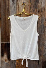 Dylan Dylan Deep V Sleeveless Tie Top Light Natural