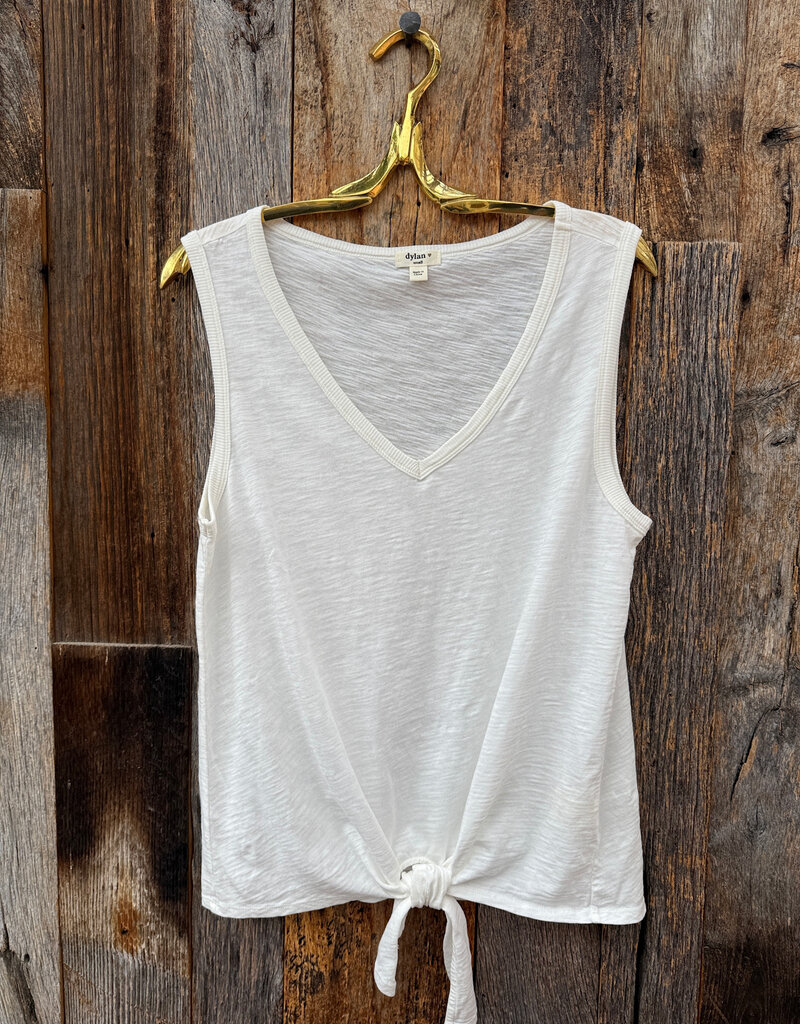 Dylan Dylan Deep V Sleeveless Tie Top Light Natural