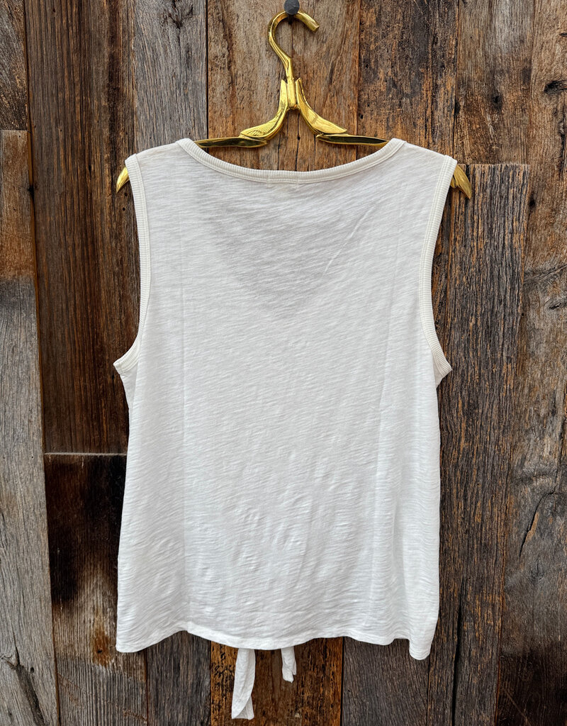 Dylan Dylan Deep V Sleeveless Tie Top Light Natural