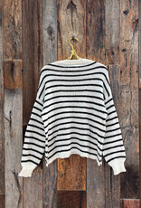Wooden Ships Wooden Ships Madeline Striped Crew Chunky Pure Snow/Black