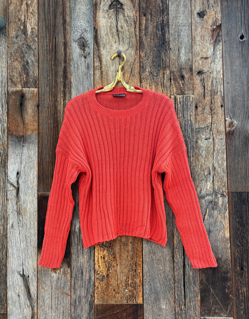 Wooden Ships Wooden Ships Miles Cropped Crew Cotton Sunset Red
