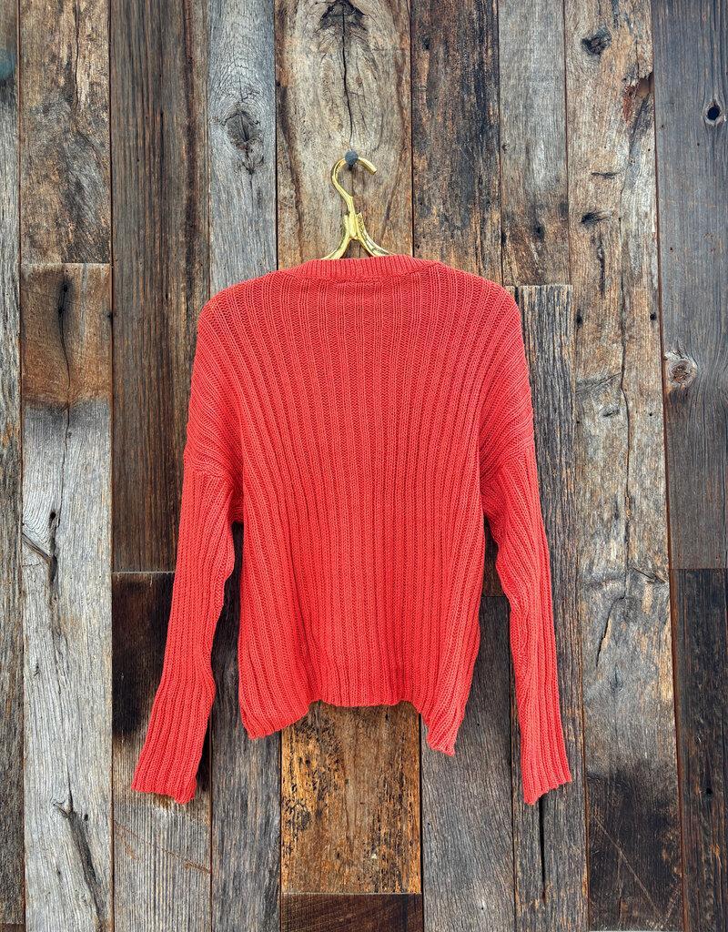 Wooden Ships Wooden Ships Miles Cropped Crew Cotton Sunset Red