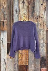Wooden Ships Wooden Ships Maui Cropped Chunky Crew Cotton Purple Breeze