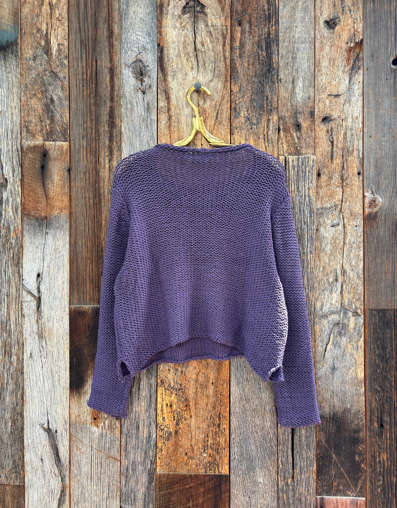 Wooden Ships Wooden Ships Maui Cropped Chunky Crew Cotton Purple Breeze