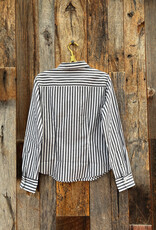 Lilla P Lilla P Slim Fit Button Down Navy/White Stripe