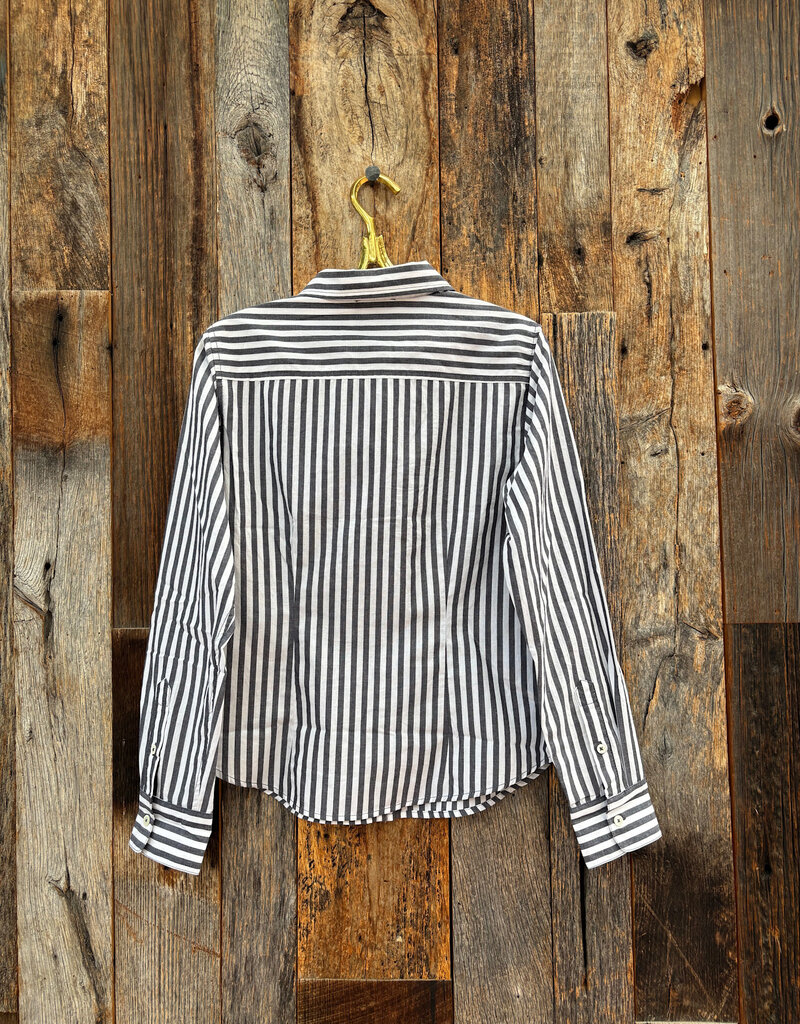 Lilla P Lilla P Slim Fit Button Down Navy/White Stripe