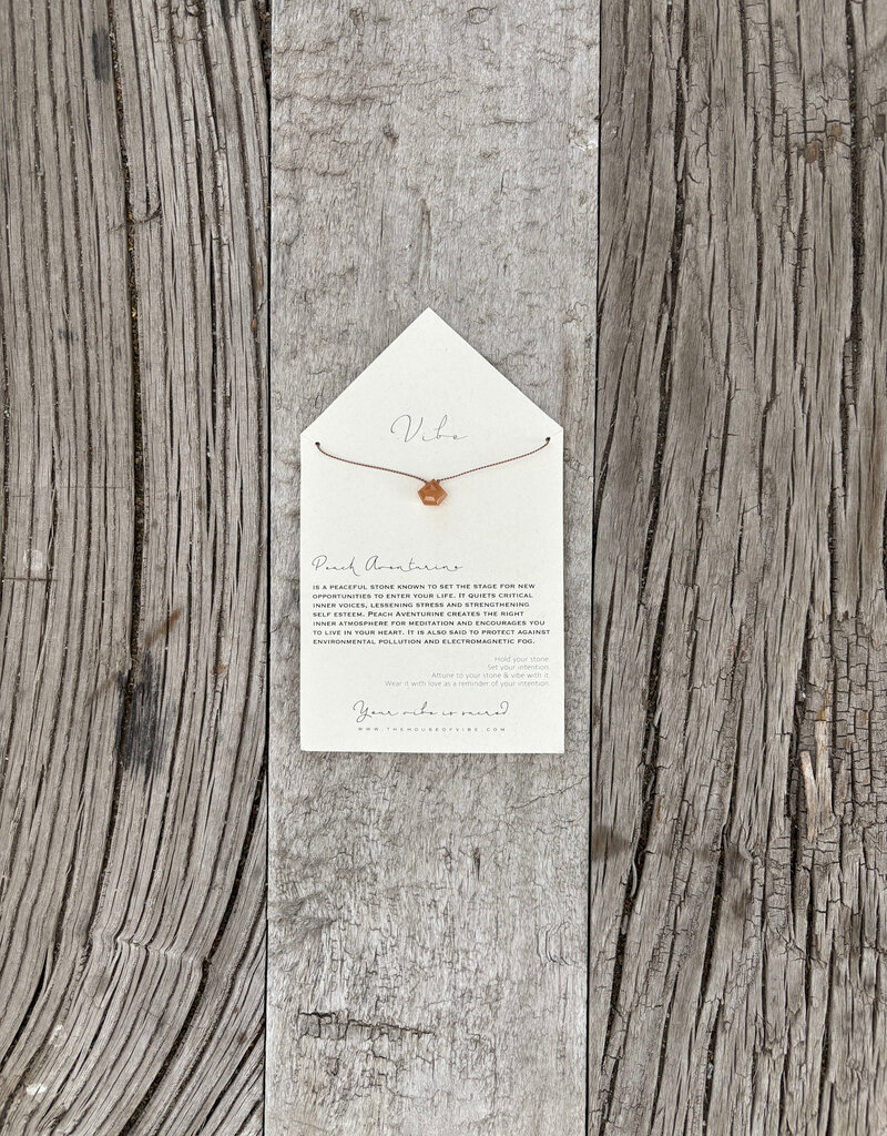 Vibe Necklace Peach Aventurine Pentagon