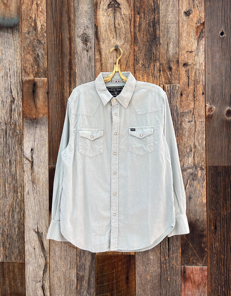 True Grit True Grit Jackson Cord L/S 2 Pocket Western Shirt Denim Blue