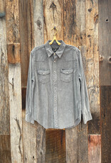 True Grit True Grit Jackson Cord L/S 2 Pocket Western Shirt Charcoal