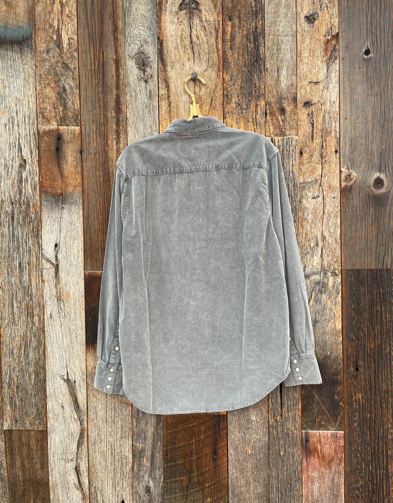 True Grit True Grit Jackson Cord L/S 2 Pocket Western Shirt Charcoal