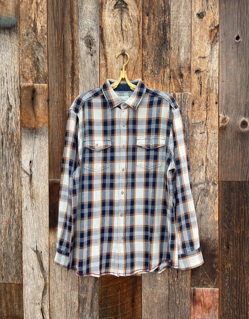 True Grit True Grit Indigos Plaids Winston L/S 2 Pocket Shirt Sun/Indigo