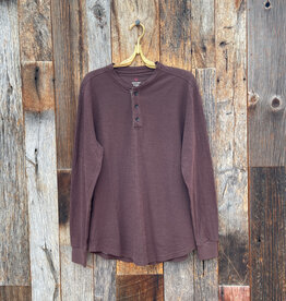 True Grit True Grit Waffle Slub L/S Henley Chocolate