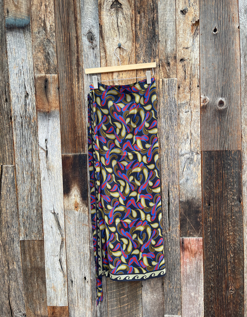 Chan Luu Chan Luu Hibiscus Silk Wrap Skirt Lapis