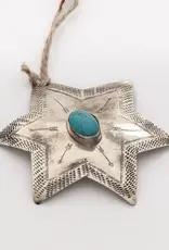 J. Alexander Oval Silver Ornament w/ Turquoise