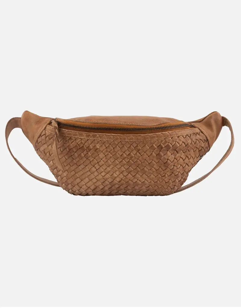 Amsterdam Heritage Amsterdam Heritage Hanna Woven Leather Belt Bag Camel