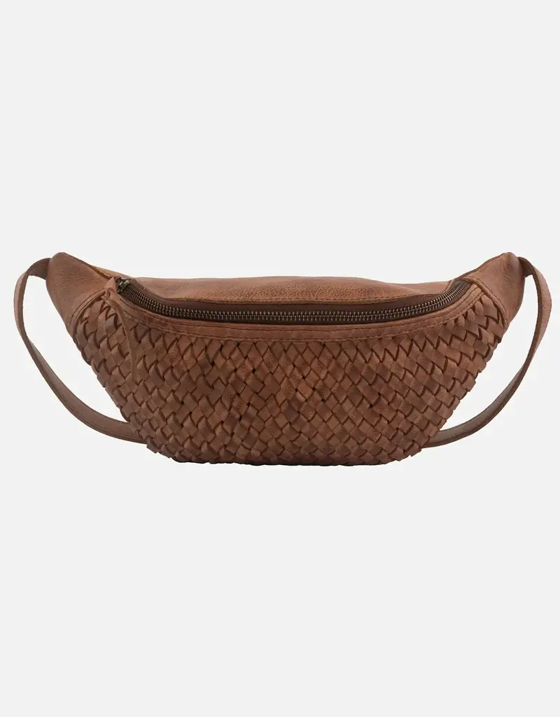 Amsterdam Heritage Amsterdam Heritage Hanna Woven Leather Belt Bag Brown