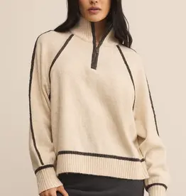 Z Supply Z Supply Alps Half Zip Sweater Light Oatmeal Heather