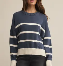 Z Supply Z Supply Jordane Striped Sweater Storm Cloud Heather