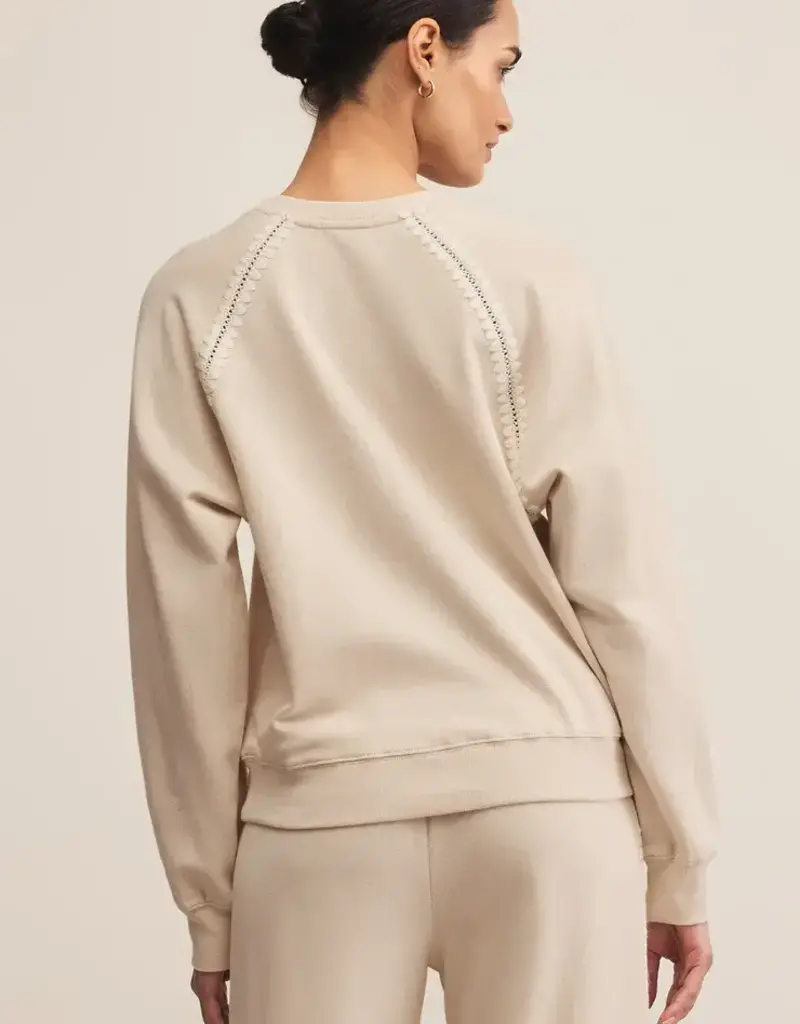 Z Supply Z Supply All Around Embroidered Sweatshirt Crystal