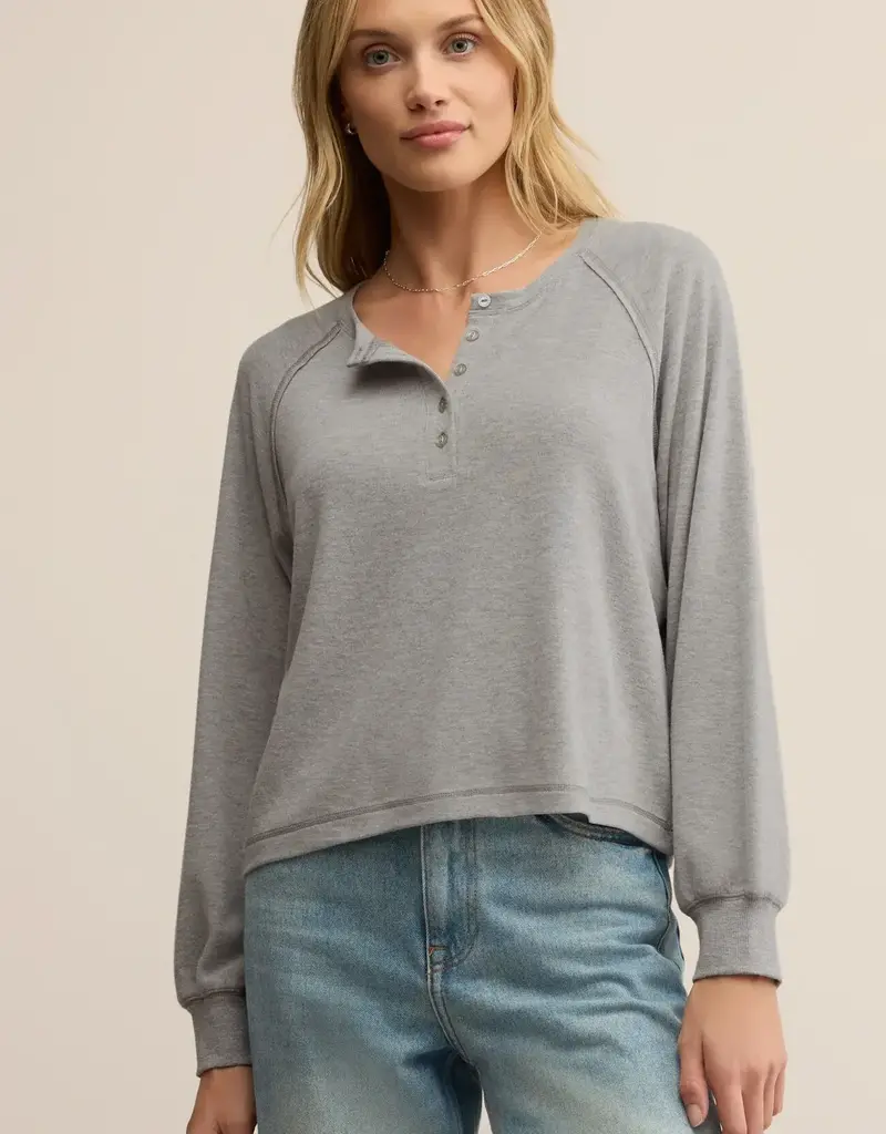 Z Supply Z Supply About Town Top Classic Heather Grey
