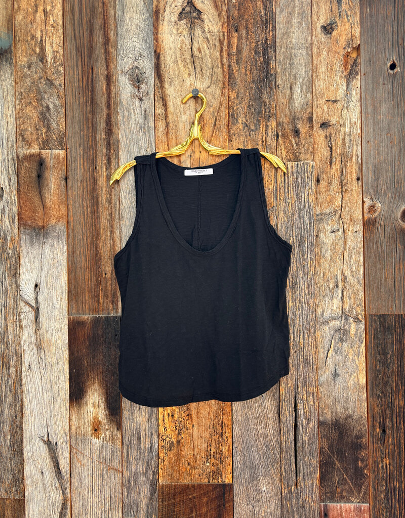 Project Social T Project Social T Naz Scoop Neck Slub Tank Black