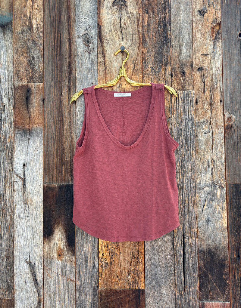 Project Social T Project Social T Naz Scoop Neck Slub Tank Sugar Plum
