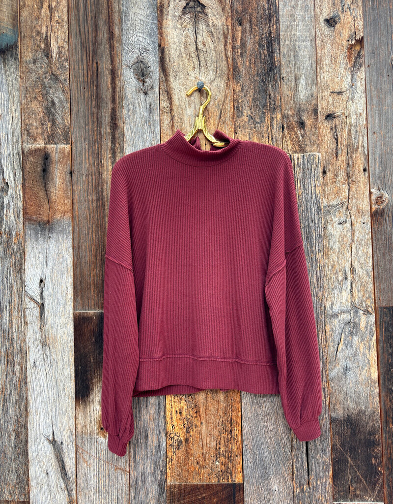 Project Social T Project Social T Beca Cozy Rib Funnel Neck Top Spiced Copper