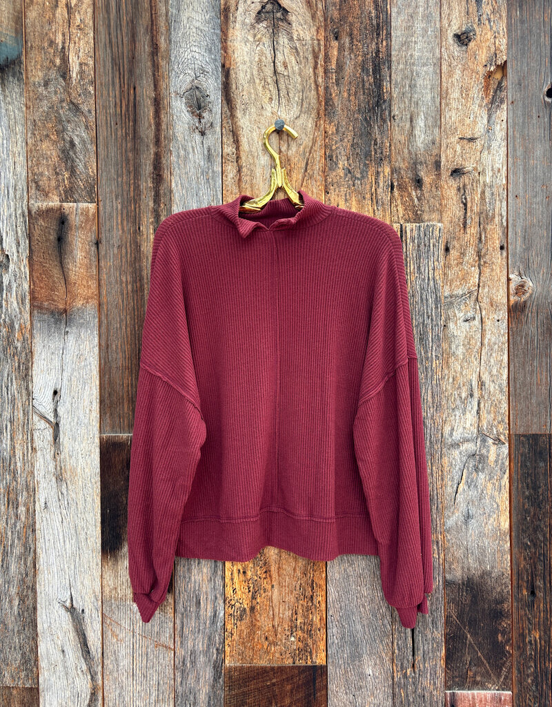 Project Social T Project Social T Beca Cozy Rib Funnel Neck Top Spiced Copper