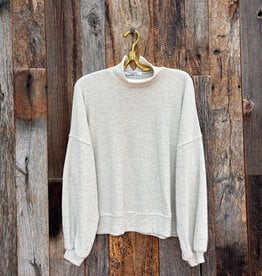 Project Social T Project Social T Beca Cozy Rib Funnel Neck Top Oatmeal