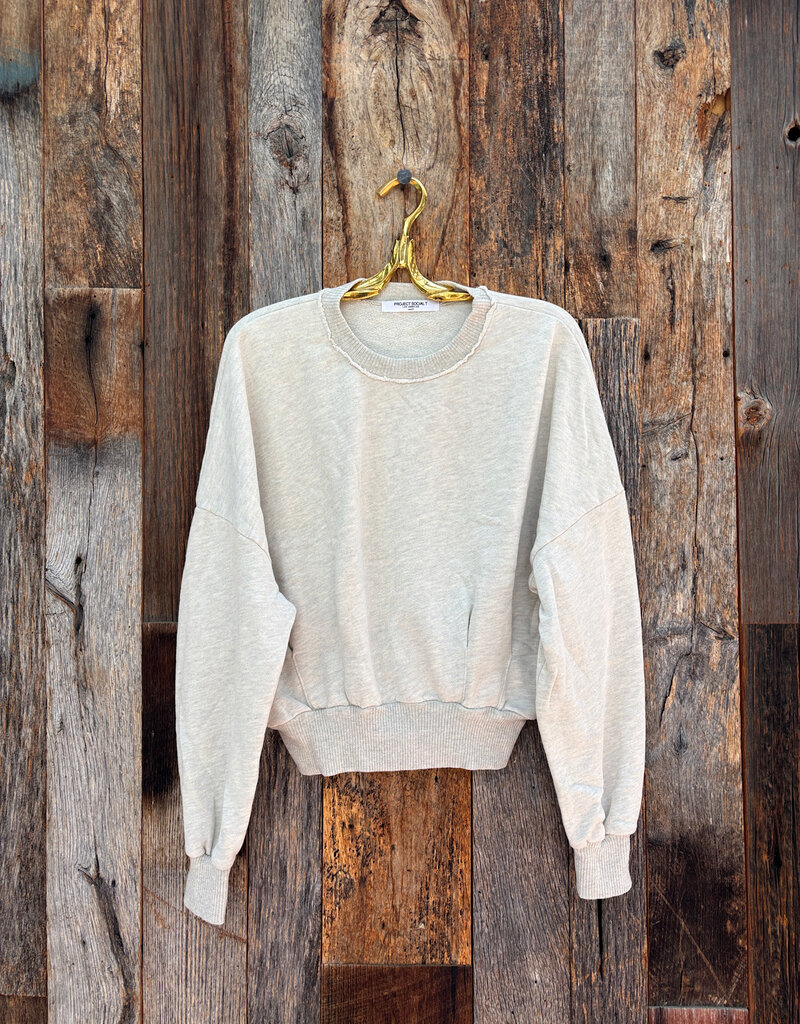 Project Social T Project Social T Evie Pleated Crew Sweatshirt Oat