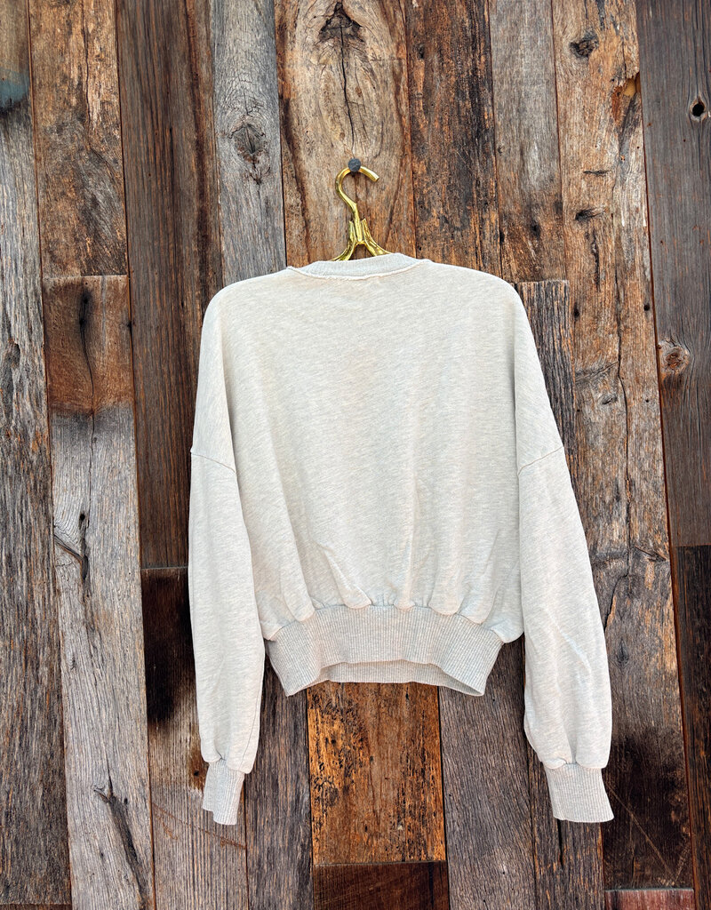 Project Social T Project Social T Evie Pleated Crew Sweatshirt Oat