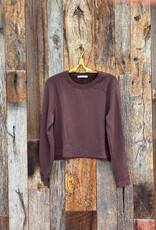Stateside Stateside Softest Fleece Cropped Pullover Espresso