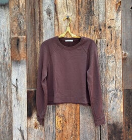 Stateside Stateside Softest Fleece Cropped Pullover Espresso