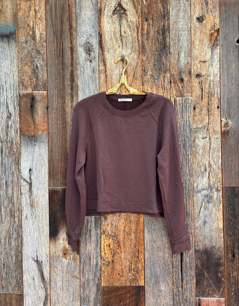 Stateside Stateside Softest Fleece Cropped Pullover Espresso