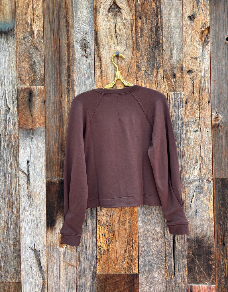 Stateside Stateside Softest Fleece Cropped Pullover Espresso