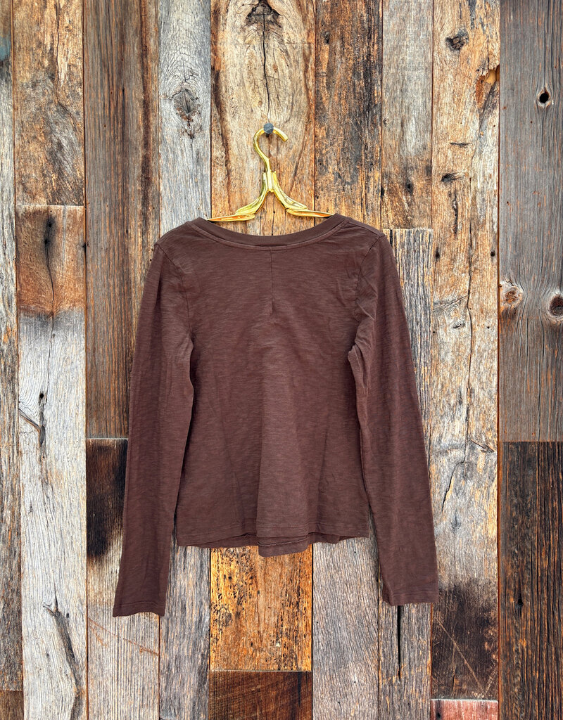 Stateside Stateside Supima Slub Jersey L/S V-Neck Espresso