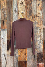 Stateside Stateside 2x1 Fine Rib Buttoned Down Top Espresso