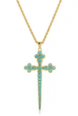 Joy Dravecky Joy Dravecky Athena Cross Necklace Turquoise