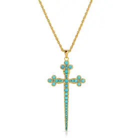 Joy Dravecky Joy Dravecky Athena Cross Necklace Turquoise