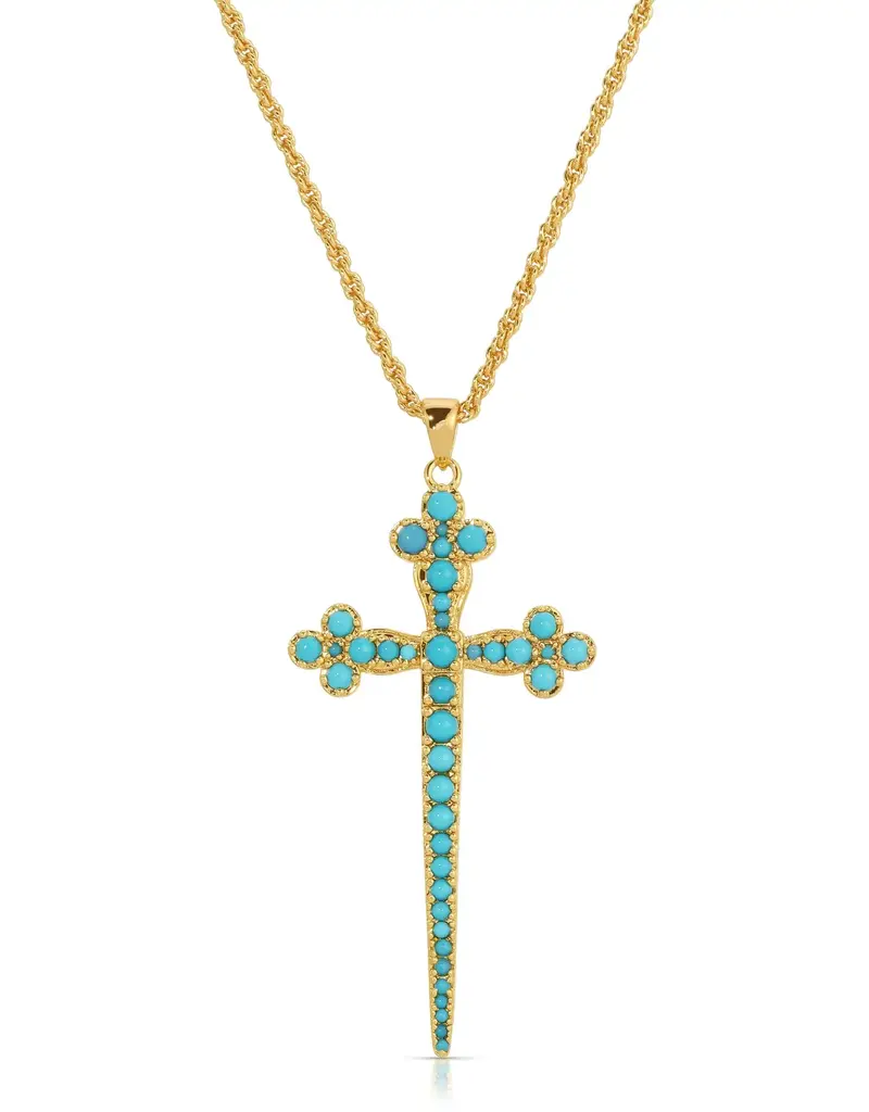 Joy Dravecky Joy Dravecky Athena Cross Necklace Turquoise
