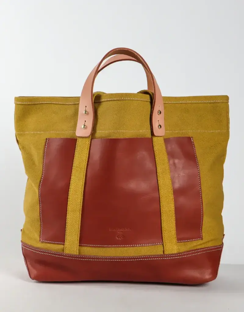 Immodest Cotton Immodest Cotton Editor Tote Chartreuse + Bordeaux