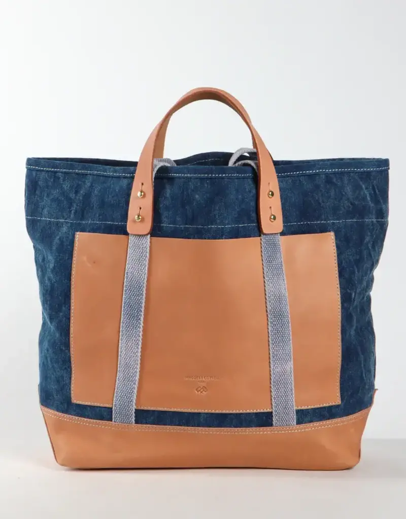 Immodest Cotton Immodest Cotton Editor Tote Indigo + Tan